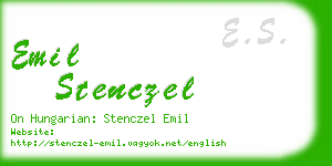 emil stenczel business card